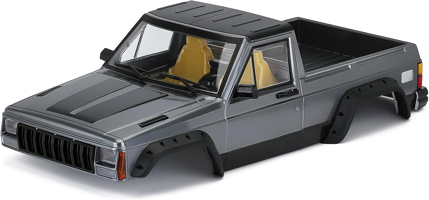 INJORA Unpainted 313mm Wheelbase Cherokee Pickup Truck Car Shell Kit for 1/10 RC Crawler Axial SCX10 & SCX10 II 90046 90047 (White)