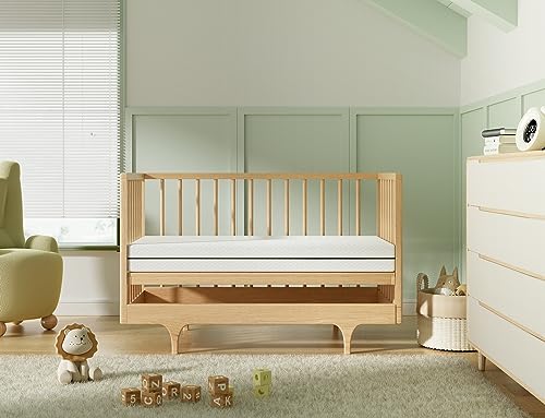 Crib Mattress, Dual-Sided Comfort Baby and Toddler Mattress with Gel Memory Foam and Removable Cover, Fits Standard Size Cribs and Toddler Bed, 52x27.5x5.5 inches