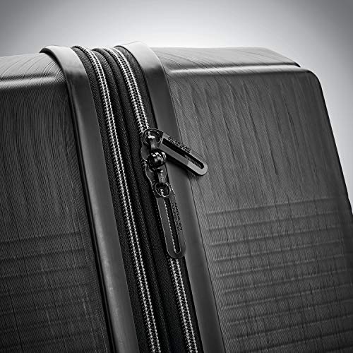 American Tourister Stratum XLT Expandable Hardside Luggage with Spinner Wheels, Jet Black, Carry-On 21-Inch