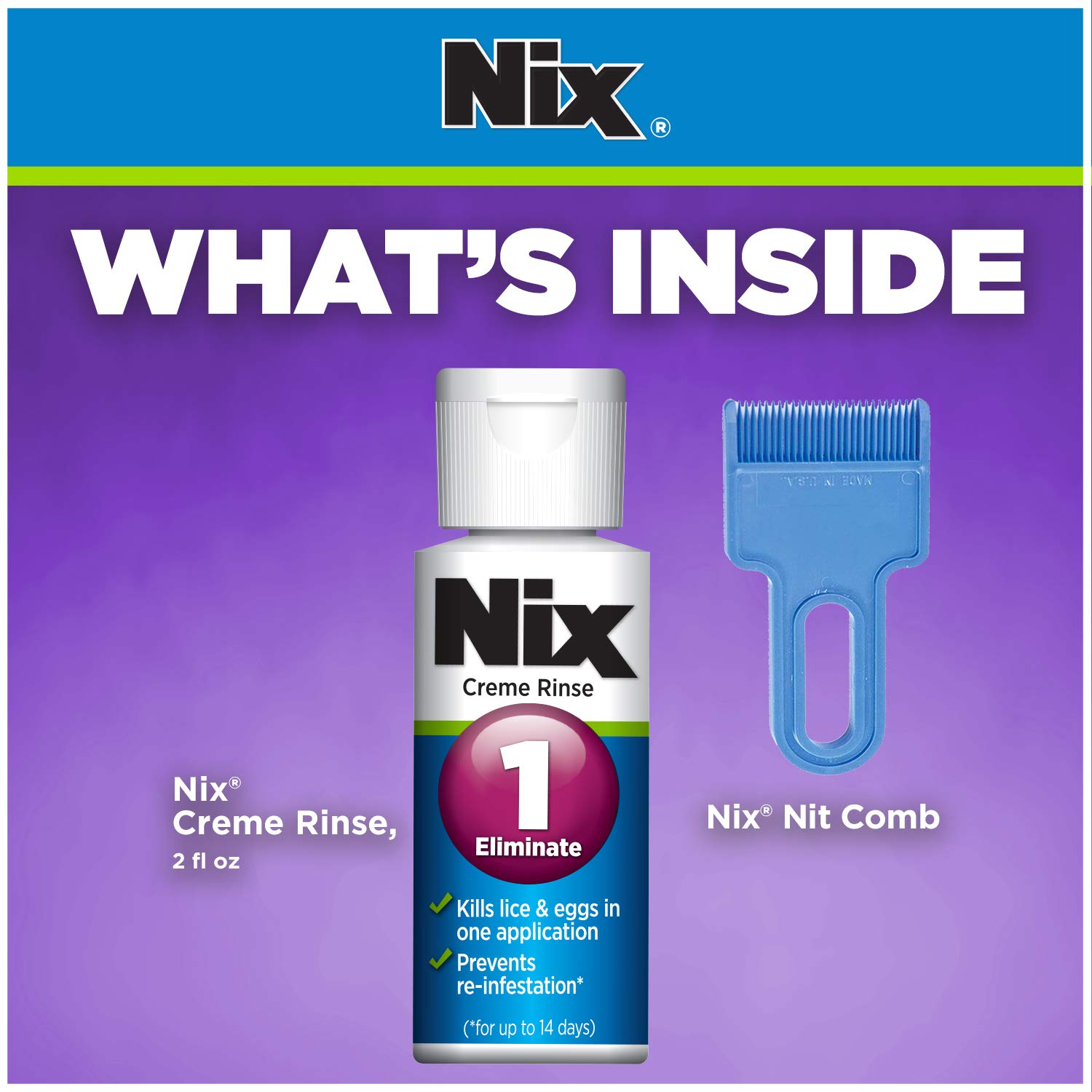 Nix Lice Killing Creme Rinse Extra Strength and Lice Comb, 2 Fl Oz