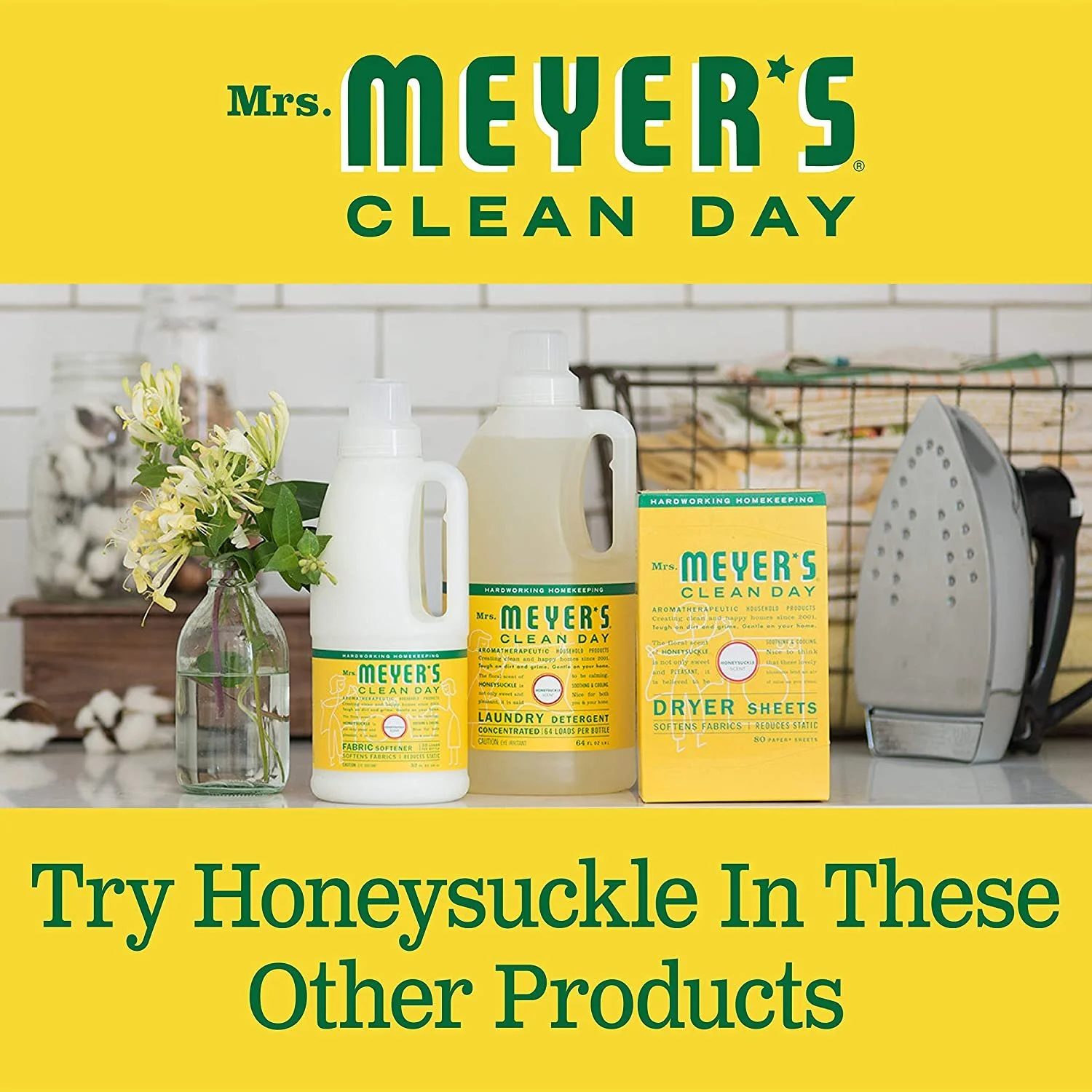 Mrs. Meyer's Clean Day 70112 Laundry Detergent, Honeysuckle Scent, 64-oz. Concentrate - Quantity 1