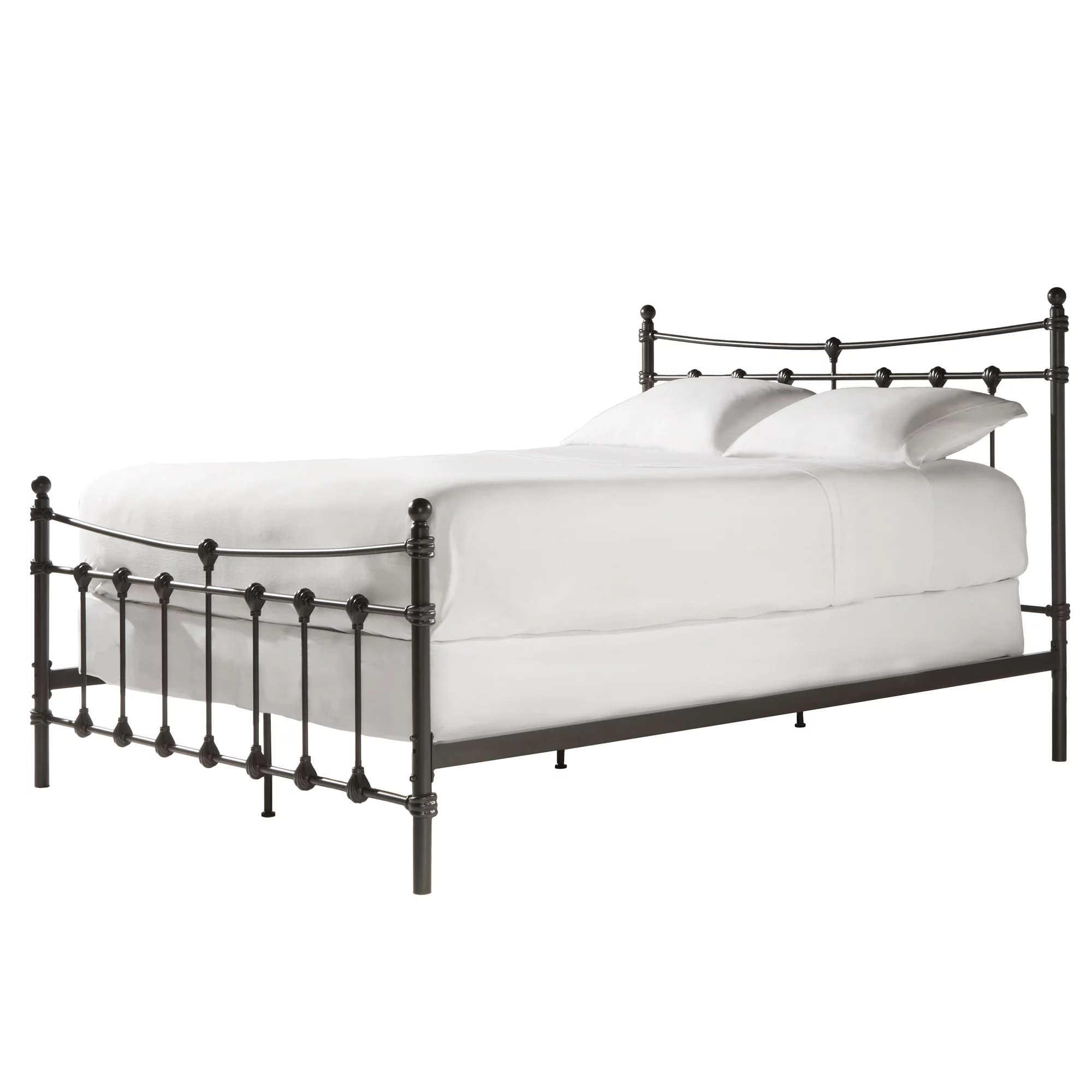 Weston Home Ossett Antique Brown Shell Motif Metal King Bed