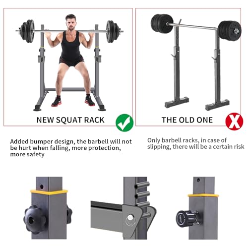 Adjustable Squat Rack,Multi-Function Barbell Rack for Weight Lifting and Home Gym Fitness Workout Portable Squat Bench Press