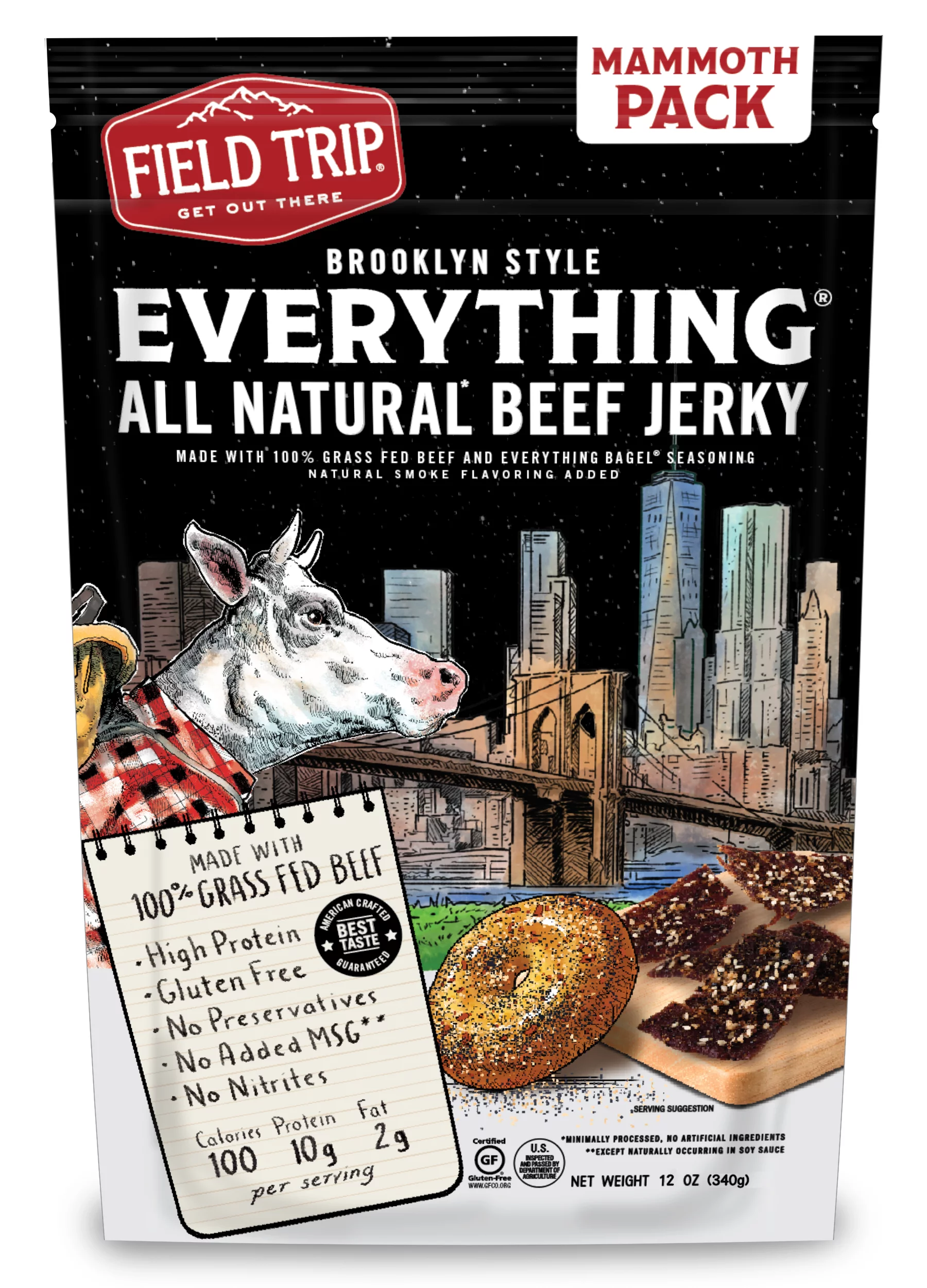 Field Trip Beef Jerky BK Everything Bagel Seasoned 12oz