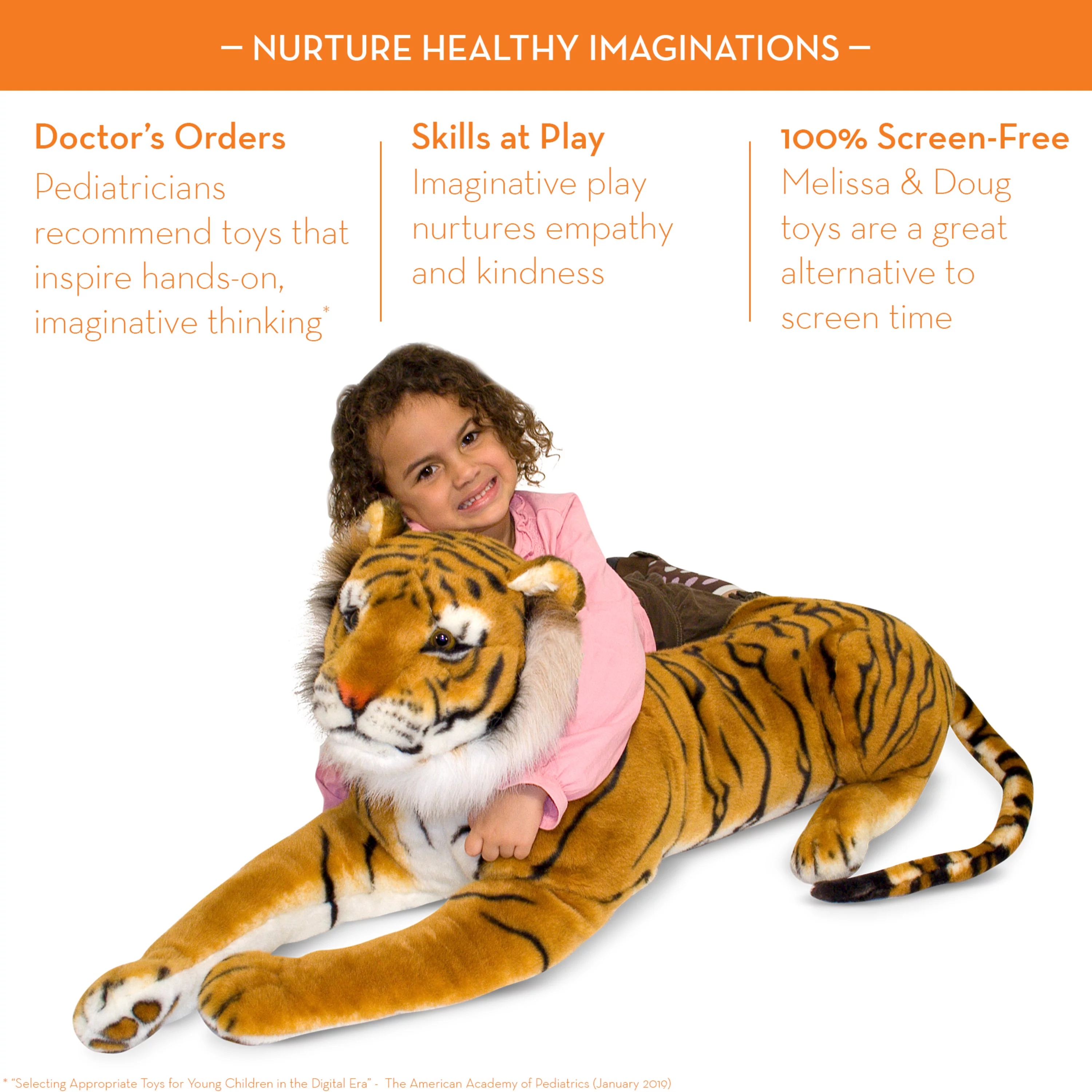 Melissa & Doug Giant Tiger - Lifelike Stuffed Animal, Over 5 Feet Long (Includes Tail)