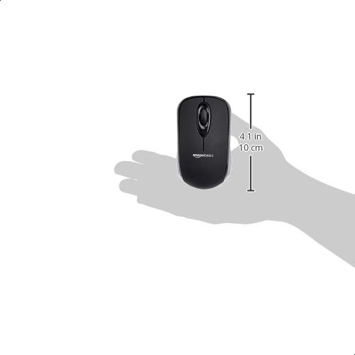 Amazon Basics 2.4 Ghz Wireless Optical Computer Mouse with USB Nano Receiver, Black