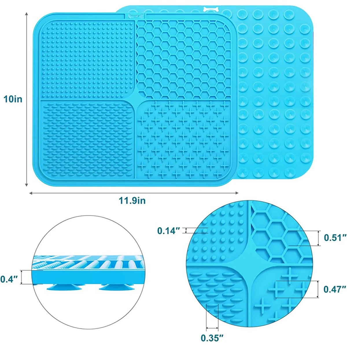 2 x pet licking pad-Blue