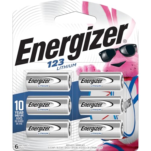 Energizer 123 Lithium Batteries, 3V CR123A Lithium Photo Batteries (12 Battery Count) - Packaging May Vary