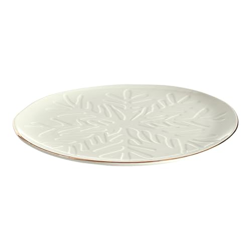 Santa Barbara Design Studio Tree Shaped Serving Plate - Stamped Ceramic Platter, 11