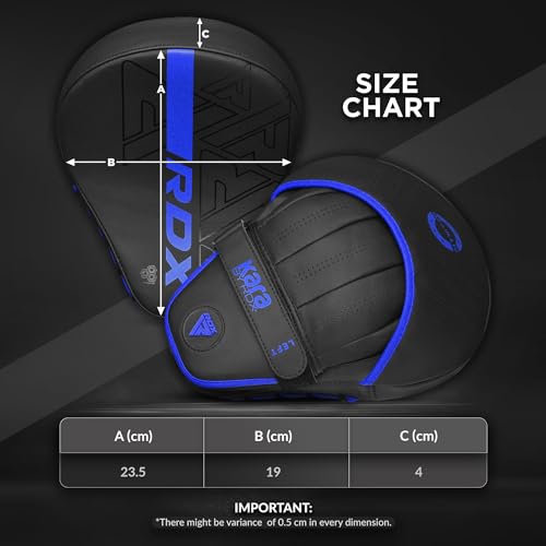 RDX Boxing Pads Curved Focus Mitts, Maya Hide Leather Kara Hook and jab Training Pads, Adjustable Strap Ventilated, MMA Muay Thai Kickboxing Coaching Martial Arts Punching Hand Target Strike Shield