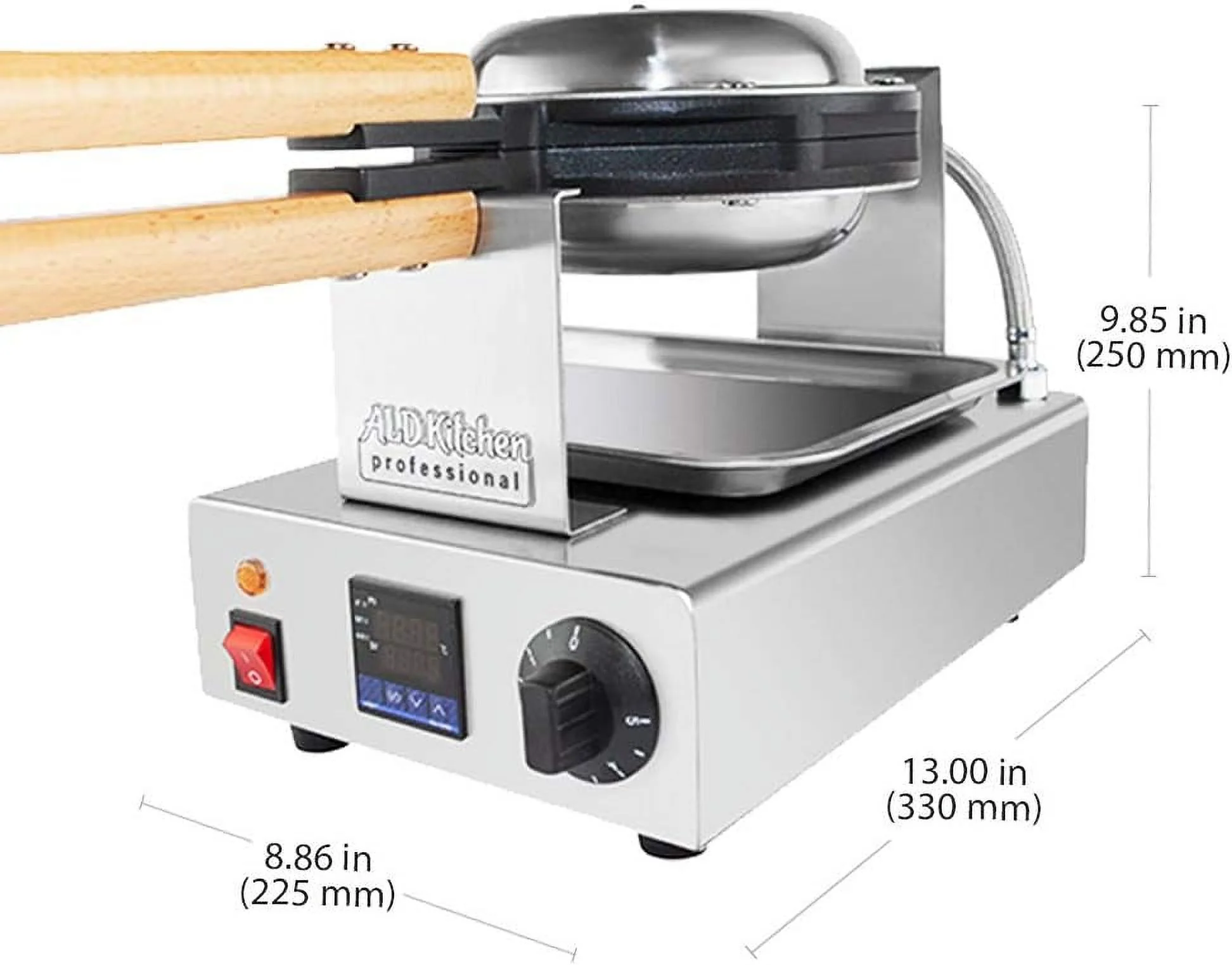 Bubble Waffle Maker | Stainless Steel Egg Waffle Iron With Improved Digital Thermostat | 110V