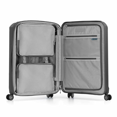 Traveler's Choice Pagosa Indestructible Hardshell Expandable Spinner Luggage, Black, 22