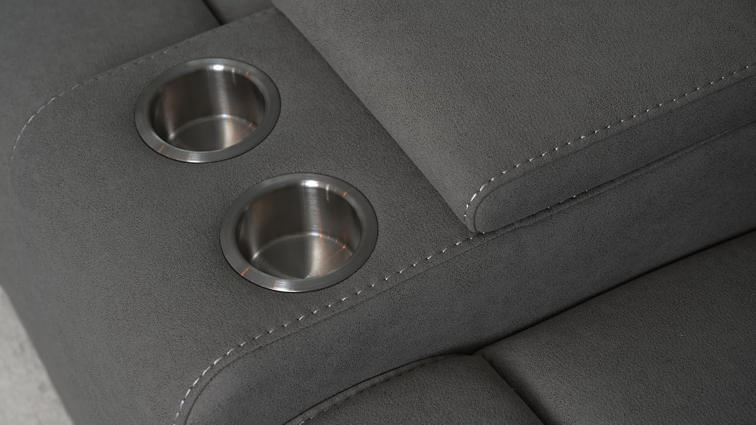 Abbyson Living Margaret 3PC Fabric Manual Reclining Sofa Collection, Charcoal Living Room Set