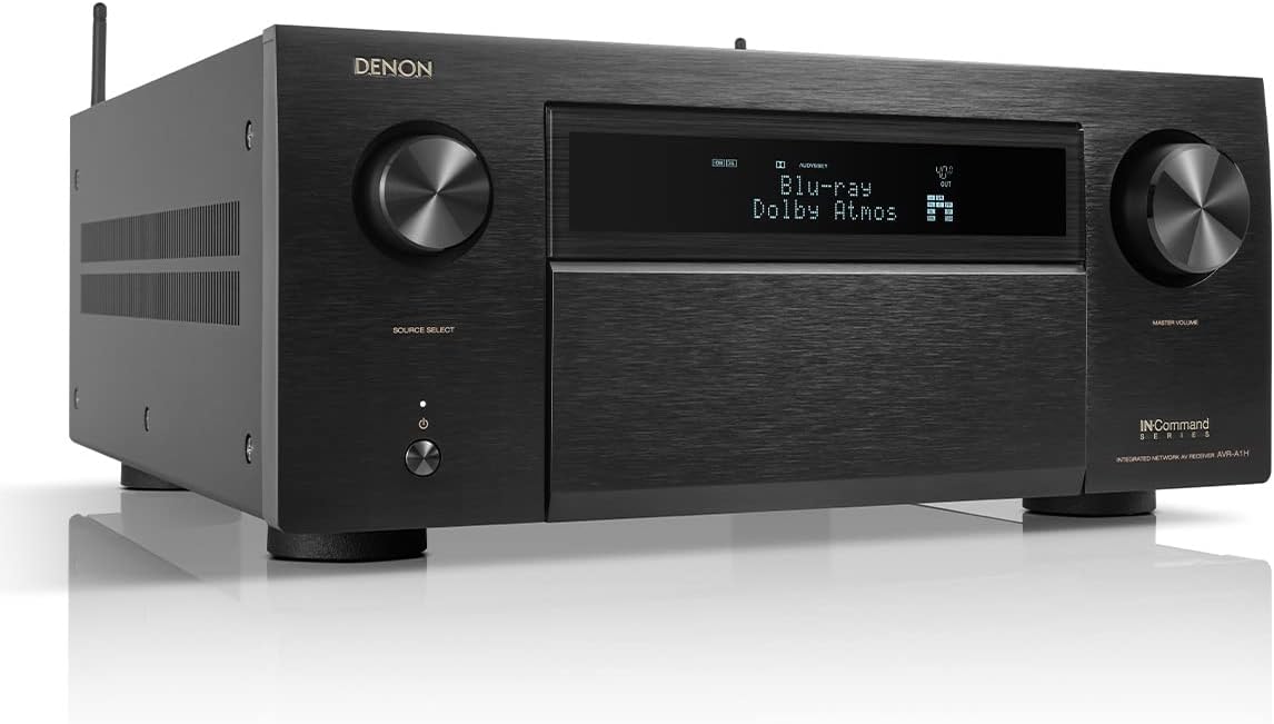 Denon AVR-A1H 15.4-Ch Receiver (150W X 15) - 4K/120 and 8K Home Theater Receiver (2022), Wireless Streaming via Bluetooth, Wi-Fi & HEOS Multi-Room, Dolby Atmos, DTS:X Pro, IMAX Enhanced & Auro 3D