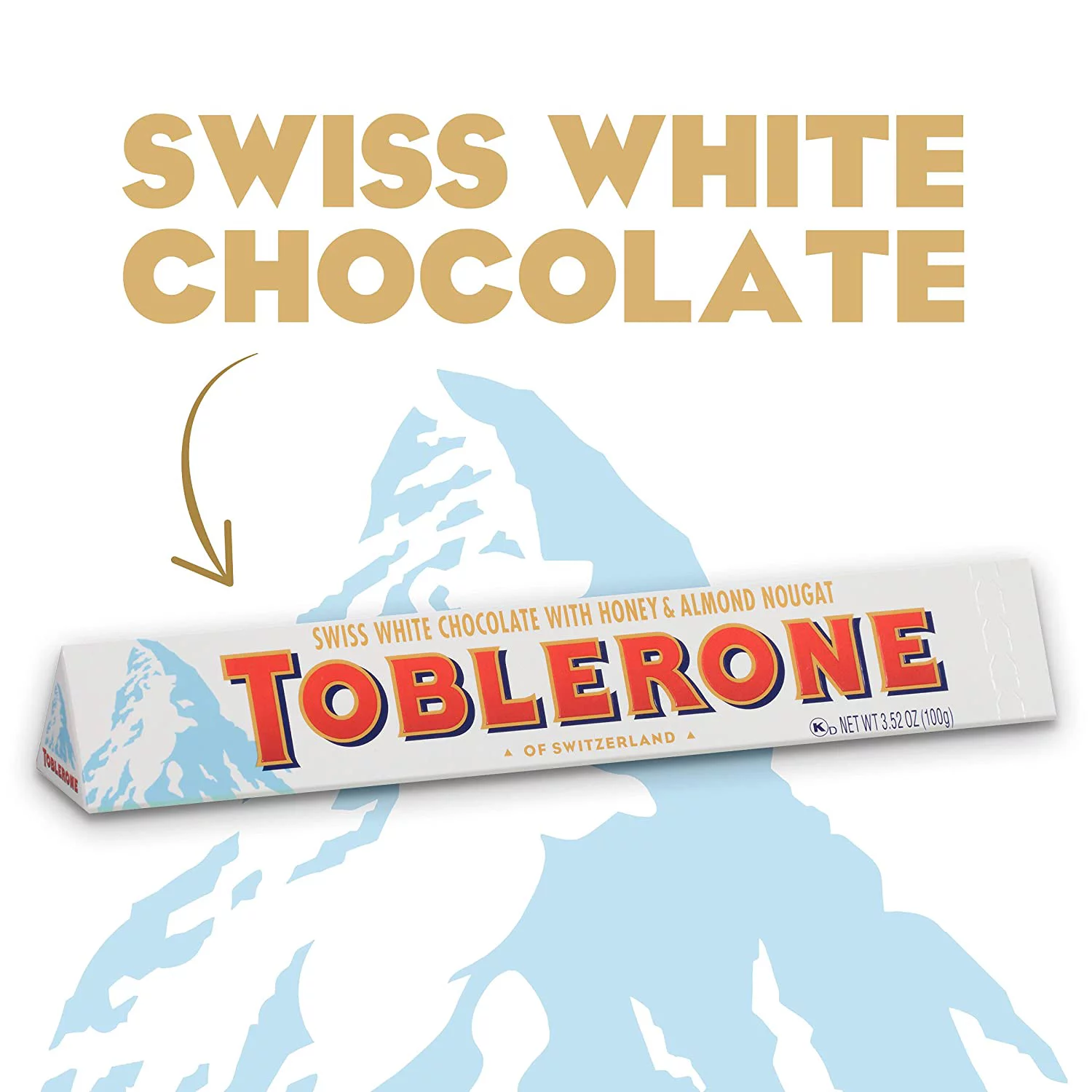 TOBLERONE: Swiss White Chocolate Bar: 12 Count