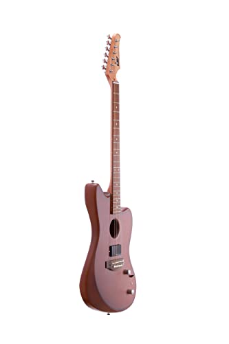 IYV 6 String Hollow-Body Electric Guitar, Right, Satin Brown (IJGAP-300)