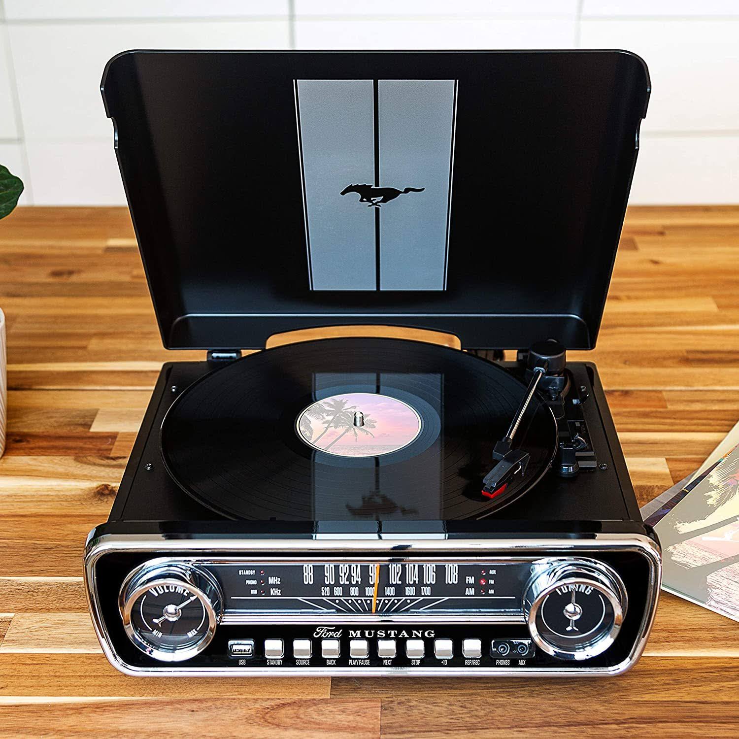 Ion Audio Mustang LP (Black) 4-in-1 Classic Car-Styled Music Center