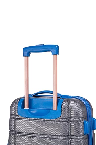 Rockland Melbourne Hardside Expandable Luggage with Spinner Wheels, 2TONENAVY, 2 Piece (20/28)