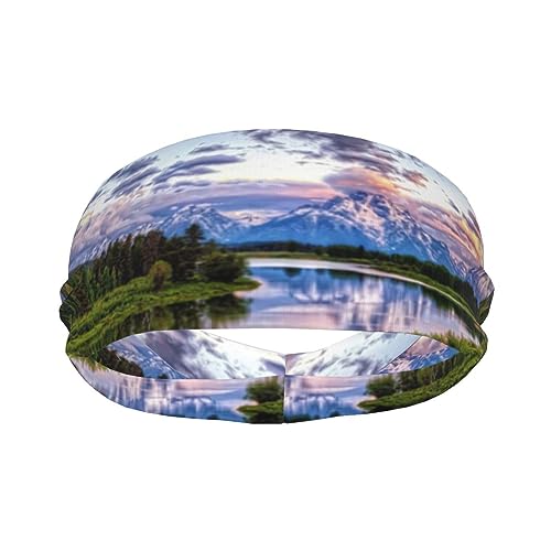 Grand Teton National Park Sweatbands Sports Headband for Men&Women,Breathable & Non-Slip Fabric, Head Accessory for Running,Cycling,Basketball,Yoga,Fitness Workout, Headwear