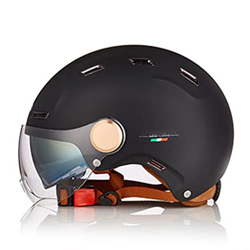 Men's Women's Motorcycle Half Helmet Retro Electric Open-Face Half Helmet with Adjustable Quick Release Buckle for Adults DOT Approved Bike Scooter Chopper Cruiser Moped Jet 3/4 Helmet