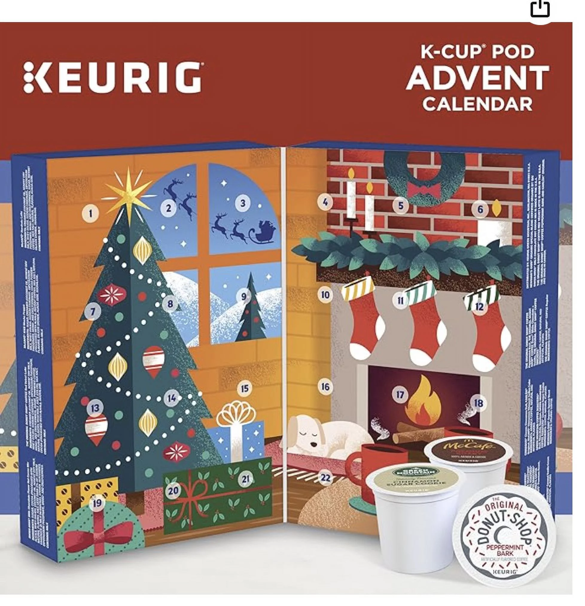 Keurig Advent Calendar Variety Pack, Single Serve K-Cup Pods, 24 Count 2023
