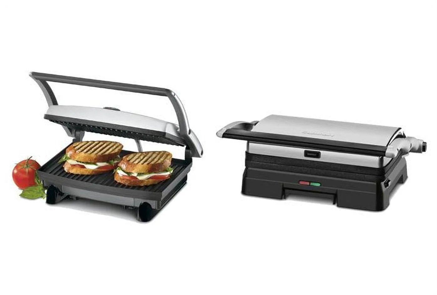 Cuisinart Electric Griddler 3-in-1 Grill and Panini Press with Large Double Cooking Surface, Dishwasher Safe Plates with Adjustable Front Feet