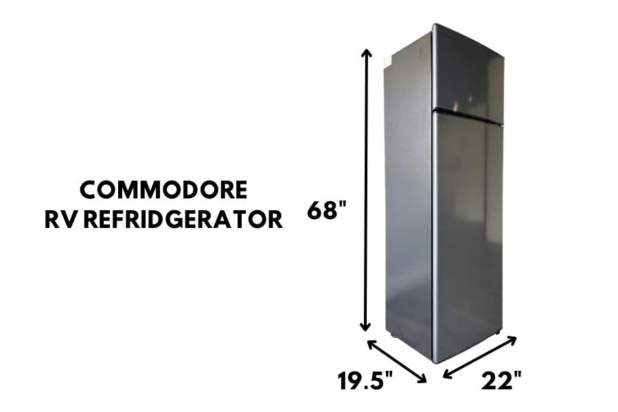 Commodore RV Refrigerator | Stainless Steel | 10 Cubic Feet | 12V | 2 Door Fridge (10 Cubic Ft)