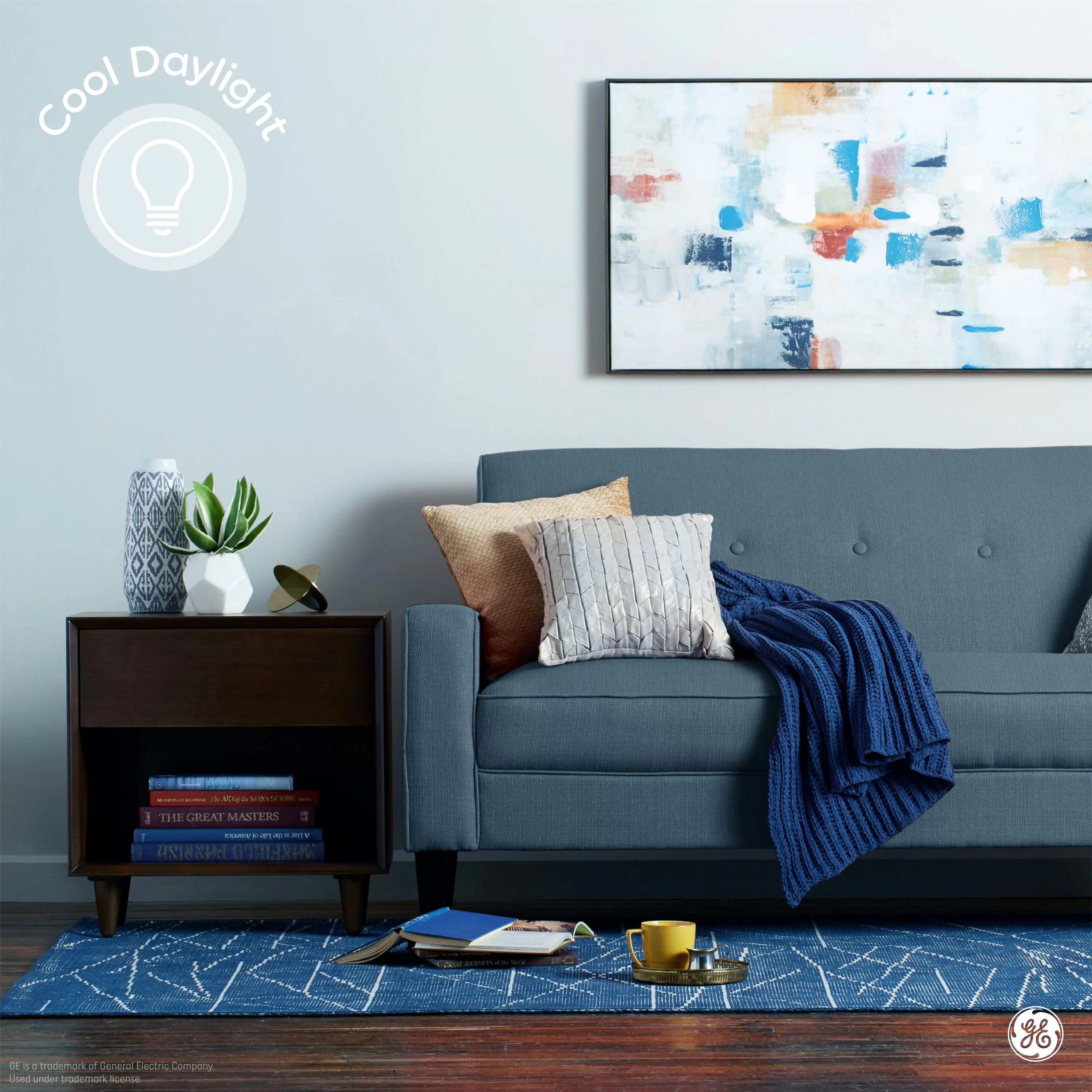 GE LED Daylight 10 Watt (60 Watt Equivalent) General Purpose A19 Light Bulbs, Medium Base, Dimmable (2 Pack)