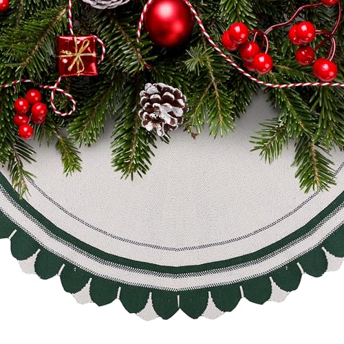 Mr. Pen- Christmas Tree Skirt 48 inches, Knitted Christmas Skirt Tree, Xmas Tree Skirt