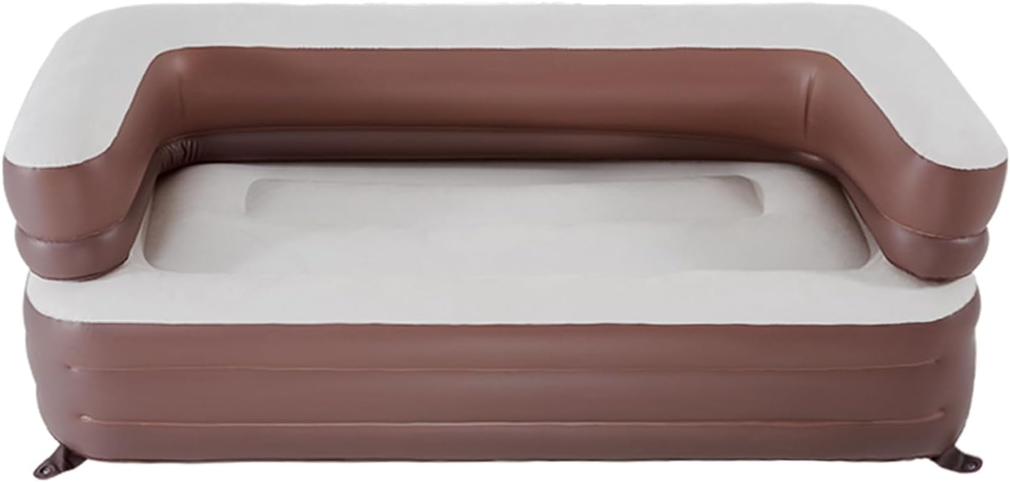 Inflatable Sofa,Double Inflatable Chair for Adults-Flodable Blow Up Couch Lounger-Portable Air Sofa for Indoor Living/Tent Camping/Outdoor Activities(White)