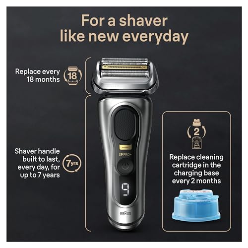 Braun Series 9 9330s Rechargeable Wet & Dry Men's Electric Shaver, Battery Powered