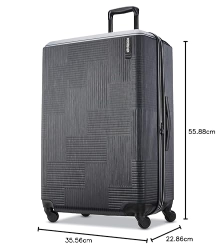 American Tourister Stratum XLT Expandable Hardside Luggage with Spinner Wheels, Jet Black, Carry-On 21-Inch