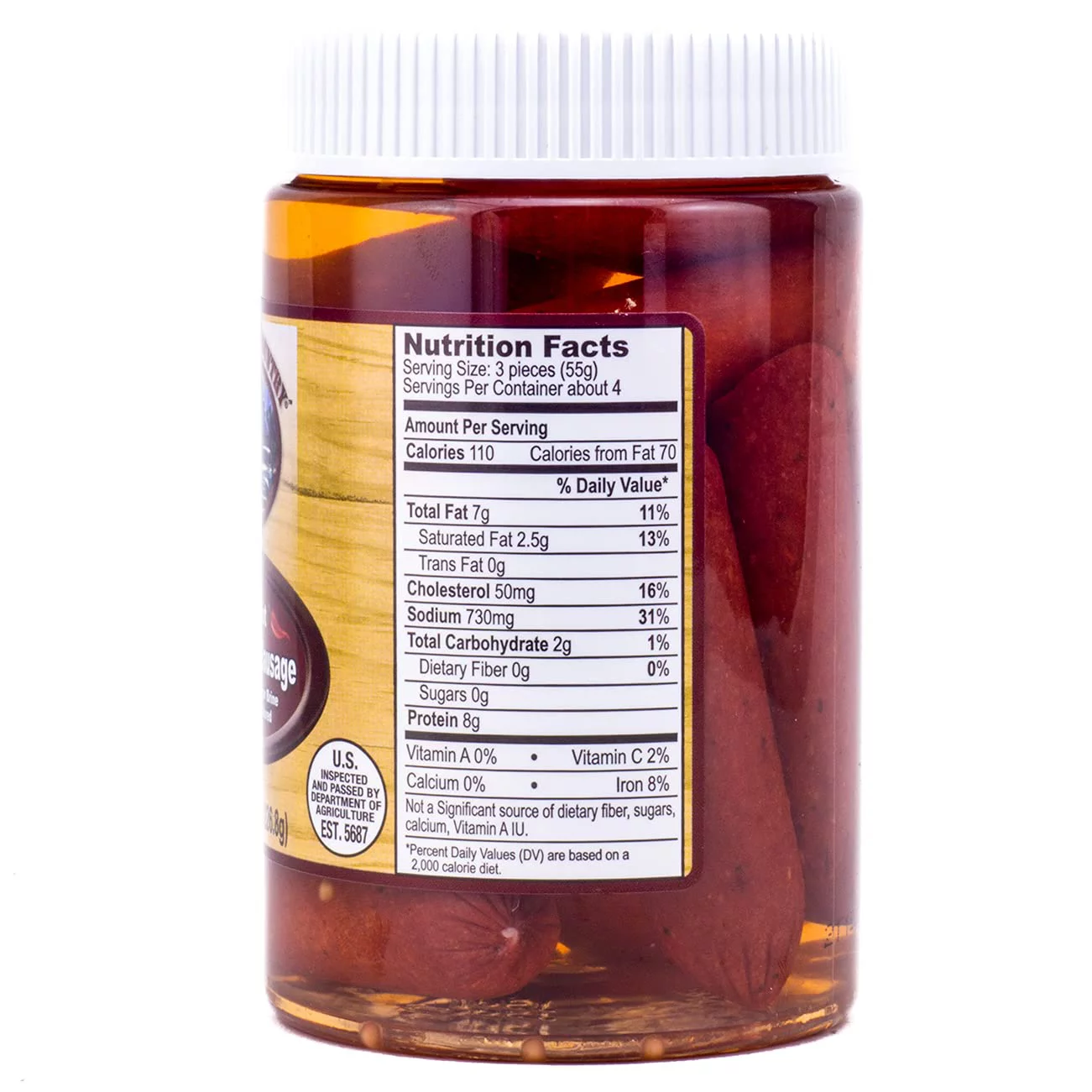 Backroad Country Pickled Hot Polish Sausage, 2-Pack 8 oz. PET Jars