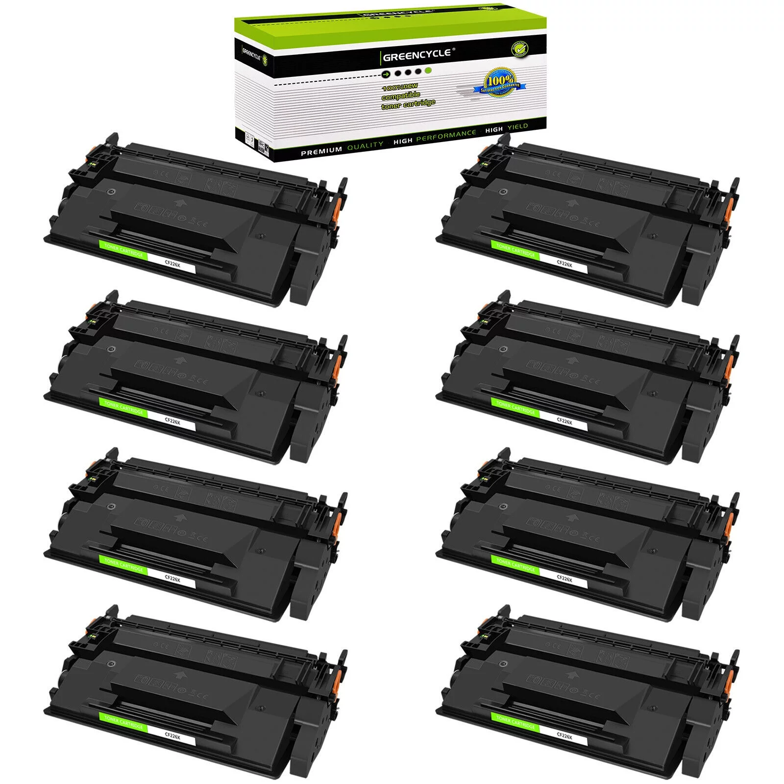 GREENCYCLE 8 Pack Compatible for HP 26A 26X CF226X Black Toner Cartridge Replacement with LaserJet Pro M402n M402dn M402dw Pro MFP M426dw M426fdw M426fdn Printer