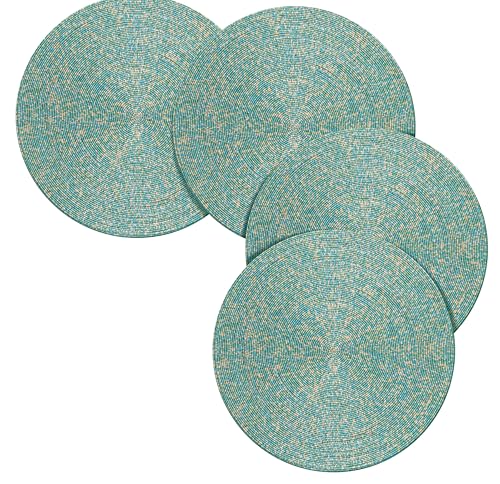 Farmhouse Beaded Placemat, Beaded Placemat Gold White 13