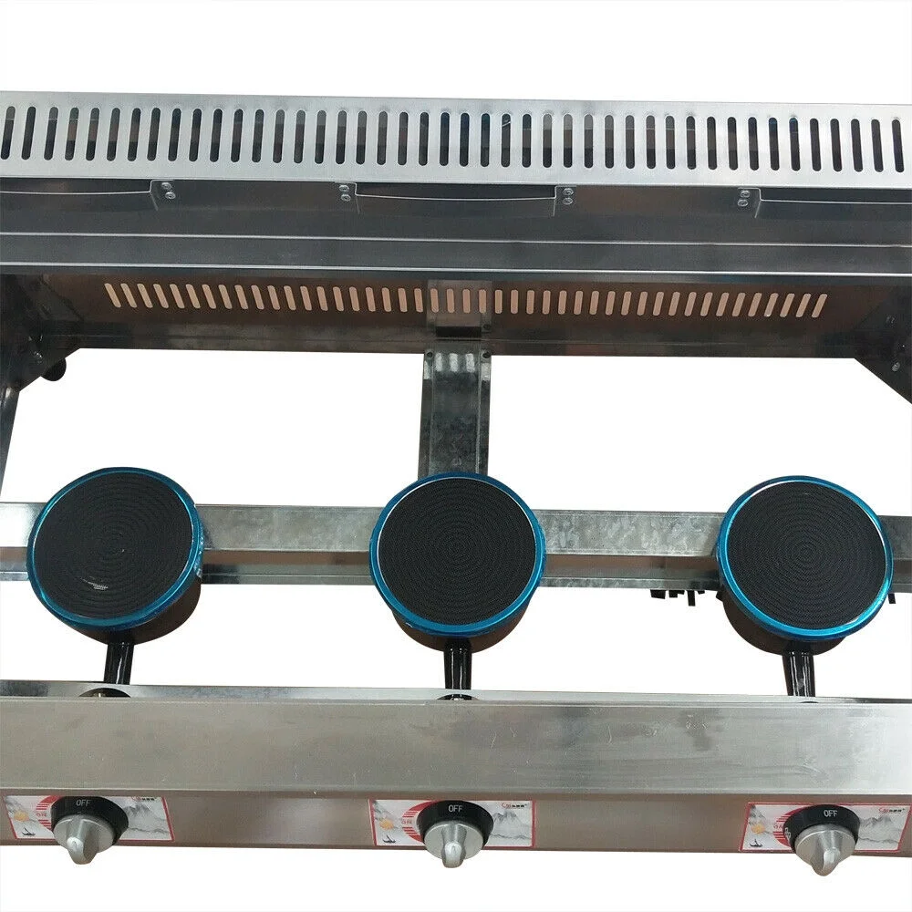 OUKANING 3-Pan Gas Fryer Food Countertop Warmer/Buffet/Heater/Steamer Commercial 18L