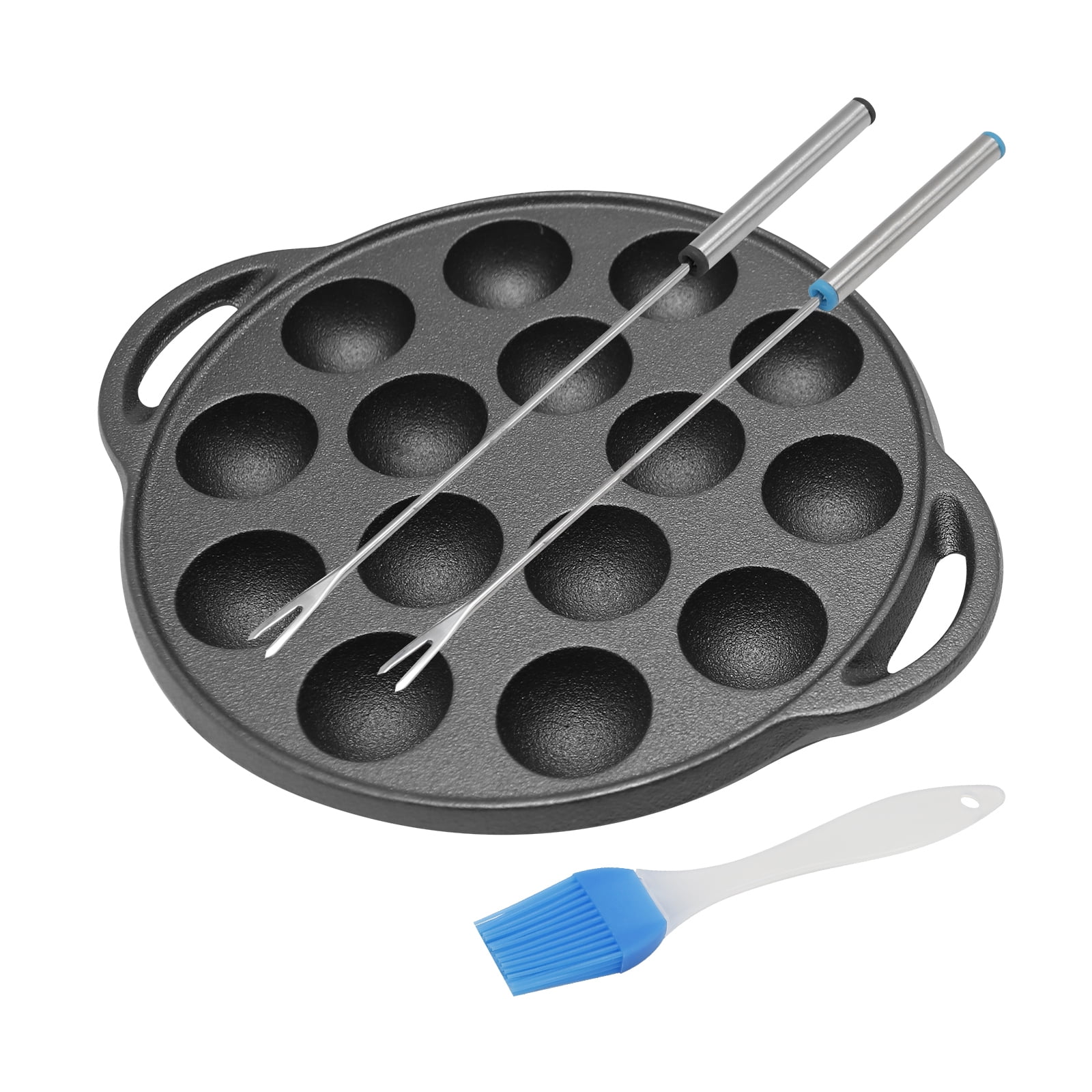 ZUDKSUY Cast Iron Griddle with Brush and Forks, 1.5