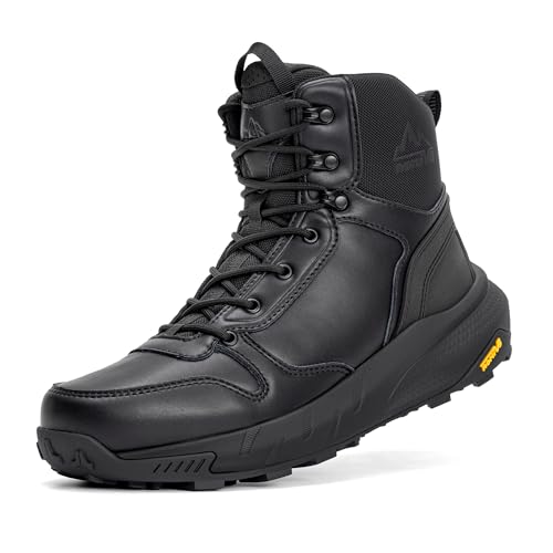 NORTIV 8 Men's Military Tactical Boot Lightweight Comfortable Boots for Work All Day Side Zipper Motorcycle Combat Hiking Boots Metrostrike(8-9 Inches)