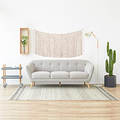 Macrame Curtains Valance Boho Valances Wall Hanging Treatments Bed Decor for Bedroom Livingroom Kitchen Bathroom Wall Decor without Stick