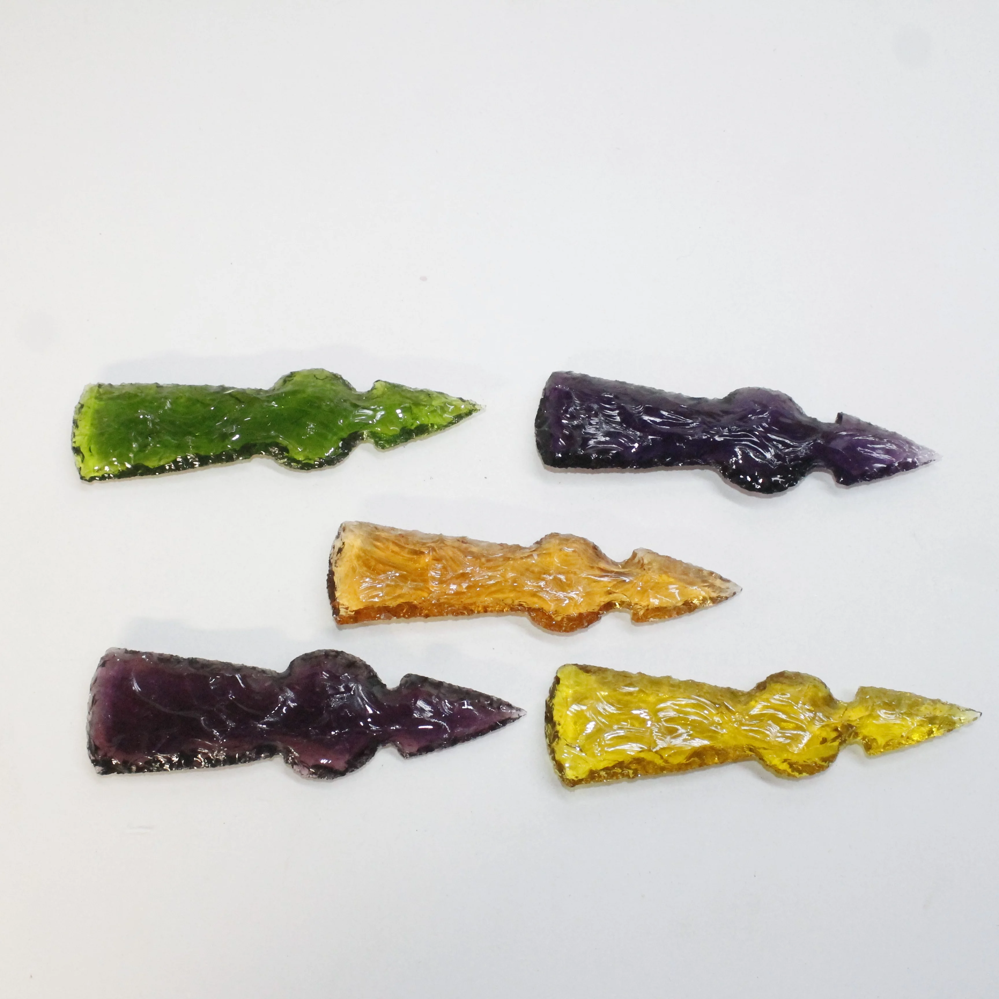 5 Glass Ornamental Tomahawk Heads #5818  Ax Axe Hatchet