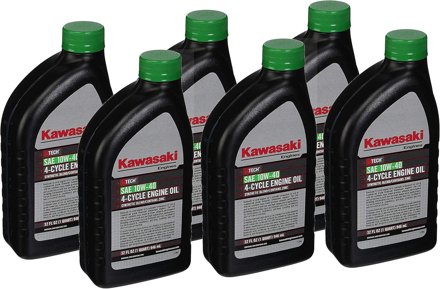 Pack of 6 Kawasaki 99969-6296 Genuine OEM K-Tech SAE 10W-40 4-Cycle Engine Oil