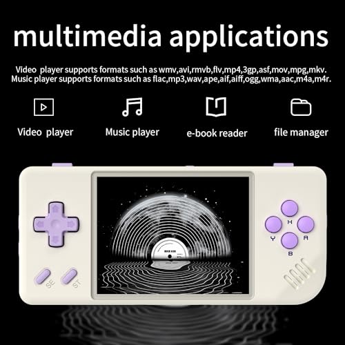 RG28XX Handheld Game Console Retro 2.83-inch Screen Video Game Player 64G TF Card Preinstalled 5000+ Games 3100mAh Battery(Black Transparent)