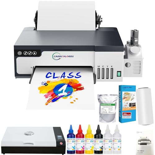 DTF Printer A4 High-Speed Transfer Machine with White Ink Mixing System and Roll Feeder for DIY T-Shirts(DTF Printer+Oven+6 * 250ml Ink+Roll Films+ DTF Powder)