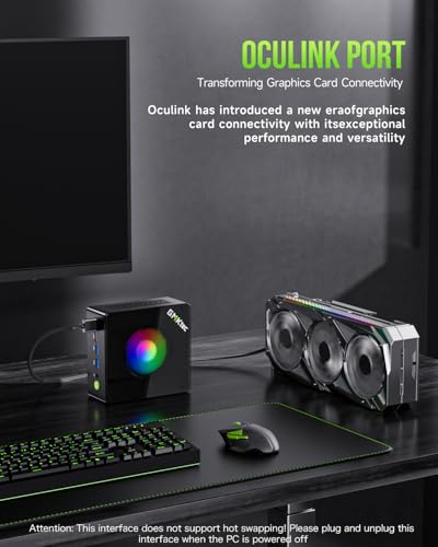 GMKtec Gaming Mini PC AMD Ryzen 9 8945HS (Turbo 5.1GHz) 32GB DDR5 2TB SSD, Computers PC Oculink, Dual NIC LAN 2.5G, WiFi 6, USB3.2, USB-C 4.0, BT5.2, DP, HDMI, Dual Fan Nucbox K11
