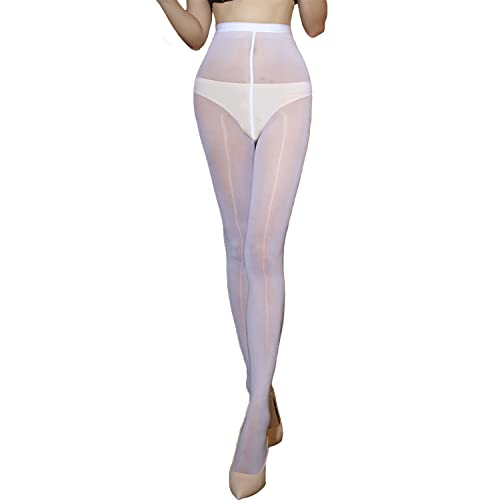 HTRUIYA Women's Shiny Pantyhose, 8D High Stretch Oily Gloss Pantyhose Sheer Tights