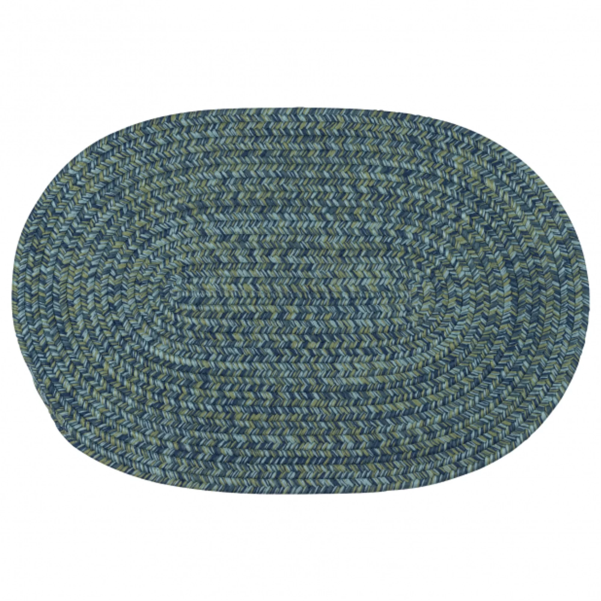 Colonial Mills 0.5' x 0.75' Green All Purpose Handmade Reversible Oval Mudroom Area Throw Rug Corner