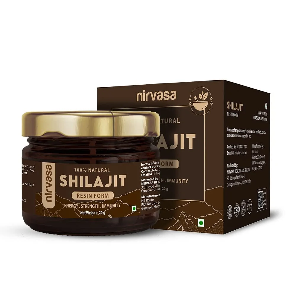 NIRVASA Pure Shilajit Resin 20gm Increases energy levels boosts immunity