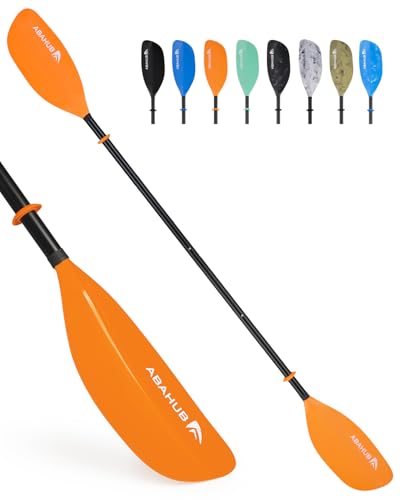 Abahub Adjustable Kayak Paddle 210-230 cm/ 230-250 cm Floating Kayaking Oars Boating Oars Canoeing Oars Black