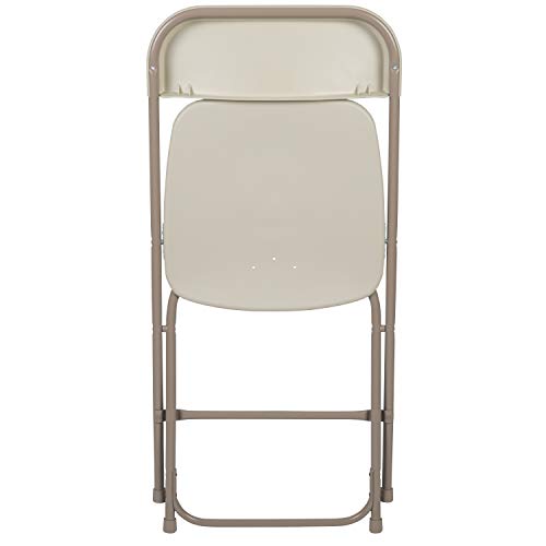 EMMA + OLIVER Set of 10 Plastic Folding Chairs - 650 LB Weight Capacity Lightweight Stackable Folding Chair in Black