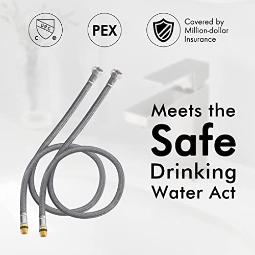 KES Vessel Sink Faucet, Black Bathroom Faucets, Tall Bathroom Faucets with Sink Drain with Overflow, L3156BLFF12-BK-C1